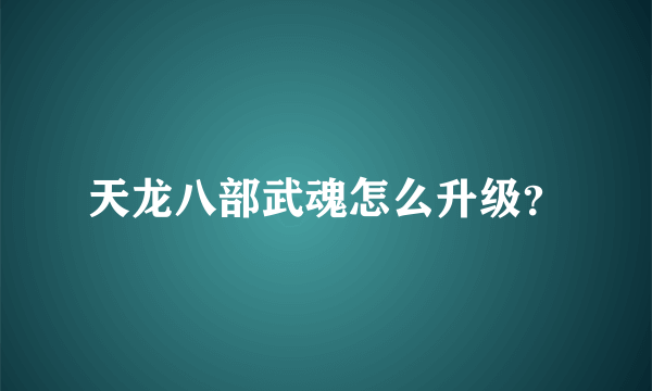 天龙八部武魂怎么升级？