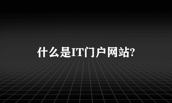 什么是IT门户网站?