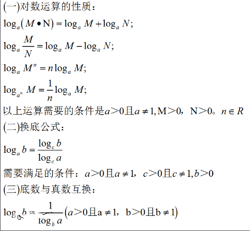 对数函数运算法则