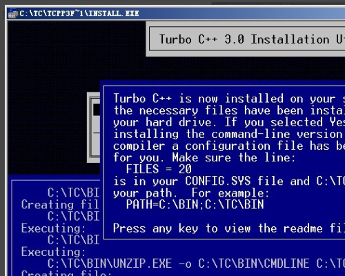 如何安装turbo c2.0和运行