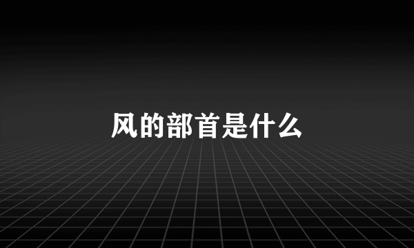 风的部首是什么