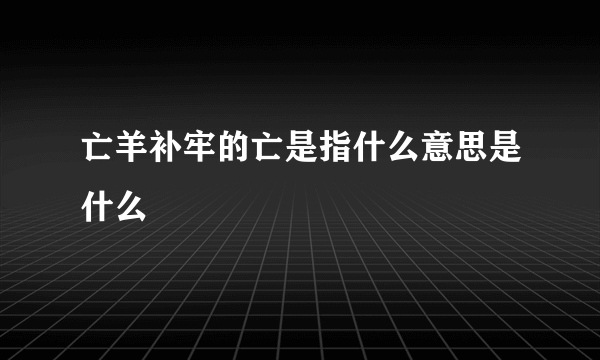 亡羊补牢的亡是指什么意思是什么