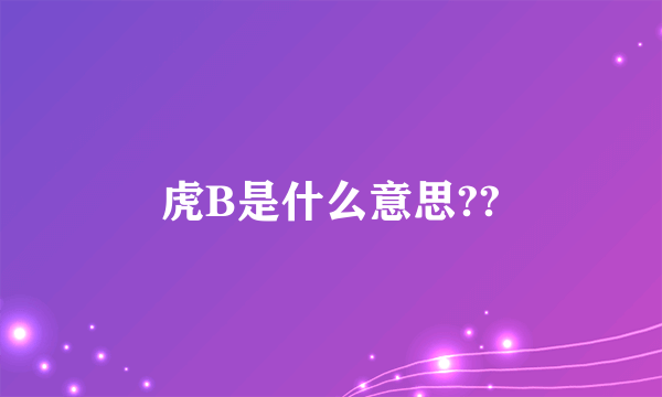 虎B是什么意思??