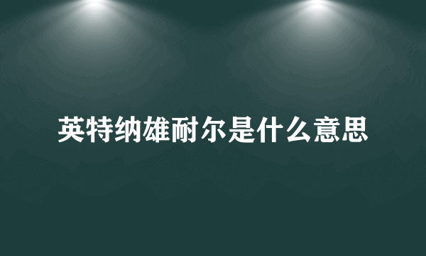 英特纳雄耐尔是什么意思