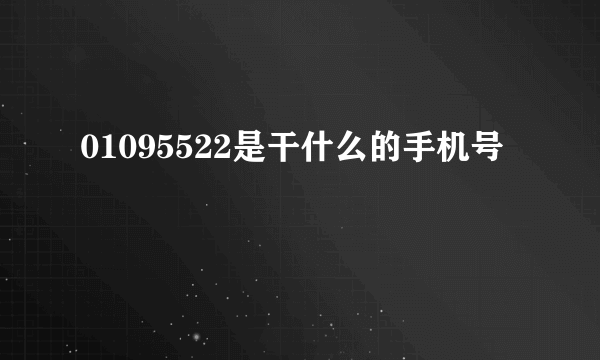 01095522是干什么的手机号