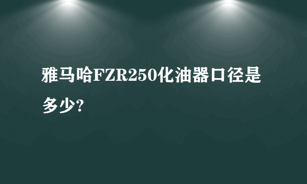 雅马哈FZR250化油器口径是多少?