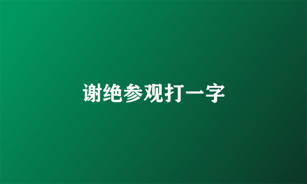 谢绝参观打一字