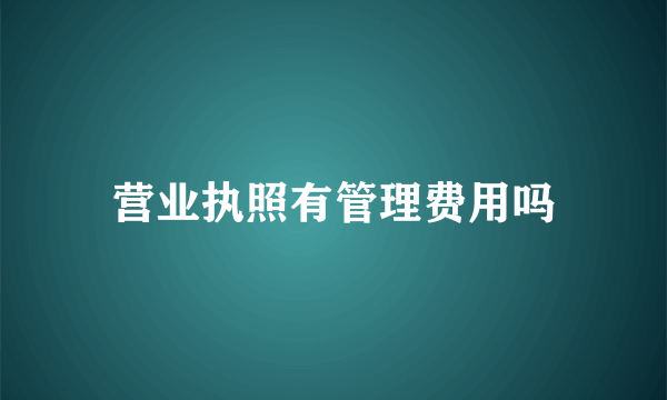 营业执照有管理费用吗