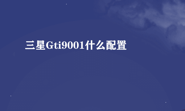 三星Gti9001什么配置