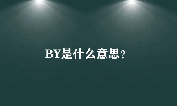 BY是什么意思？