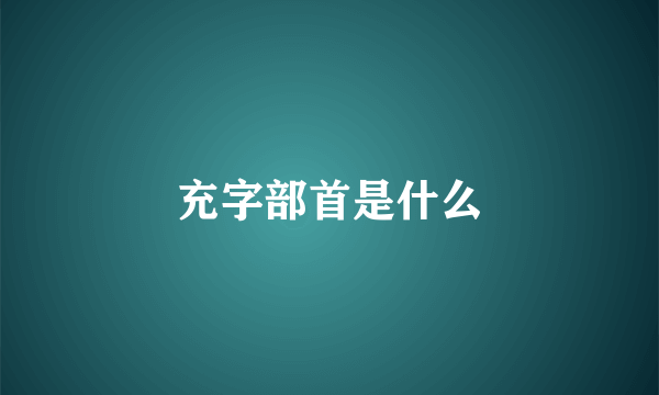 充字部首是什么