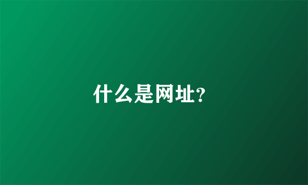 什么是网址？