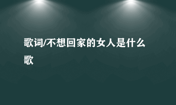 歌词/不想回家的女人是什么歌