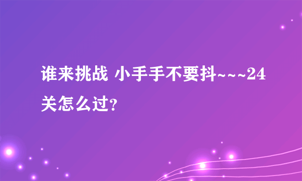 谁来挑战 小手手不要抖~~~24关怎么过？