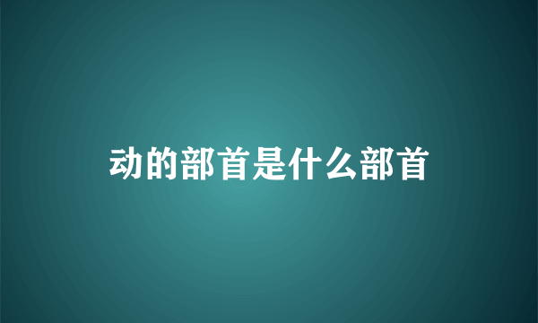 动的部首是什么部首