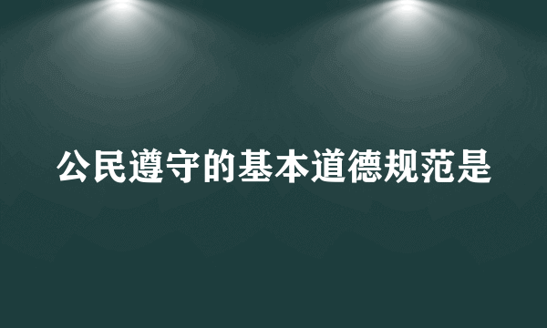 公民遵守的基本道德规范是