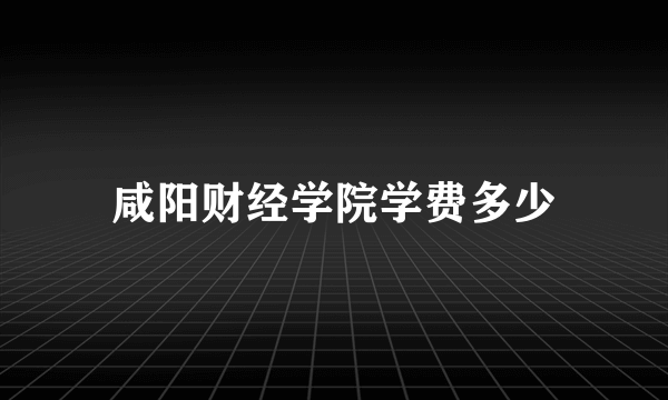 咸阳财经学院学费多少