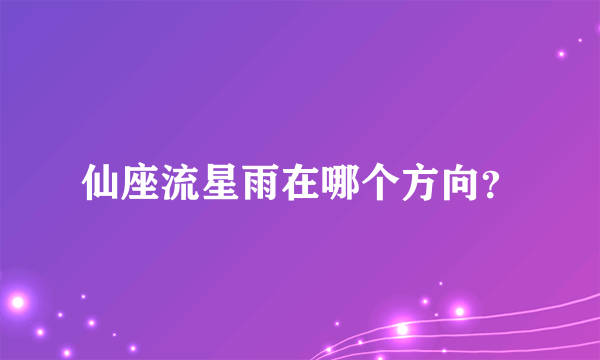 仙座流星雨在哪个方向？