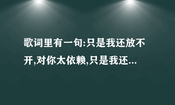 歌词里有一句:只是我还放不开,对你太依赖,只是我还不能够释怀