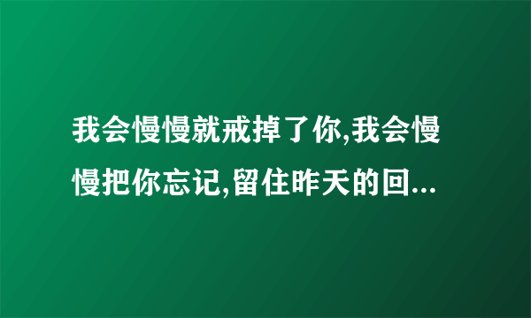 我会慢慢就戒掉了你,我会慢慢把你忘记,留住昨天的回忆,+心不再提起是什么？