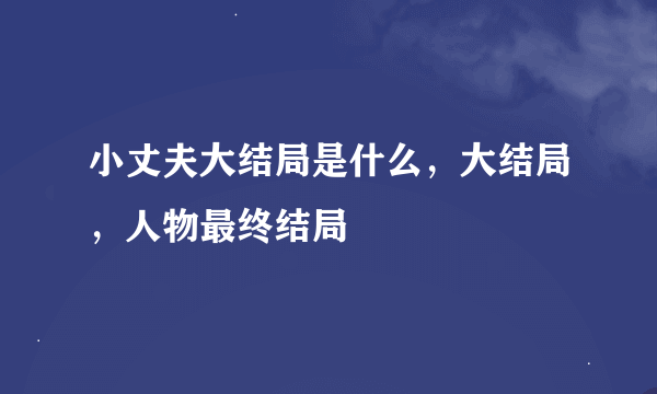 小丈夫大结局是什么，大结局，人物最终结局