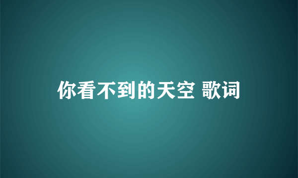 你看不到的天空 歌词