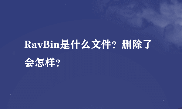 RavBin是什么文件？删除了会怎样？