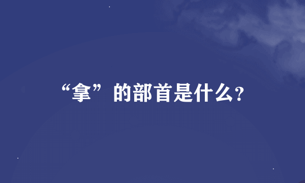 “拿”的部首是什么？