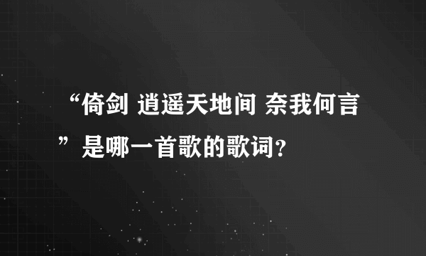 “倚剑 逍遥天地间 奈我何言”是哪一首歌的歌词？