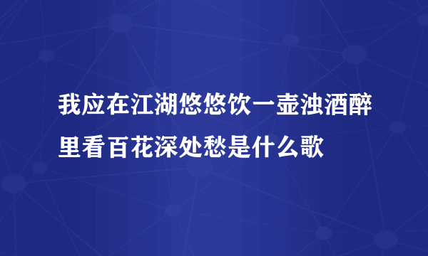 我应在江湖悠悠饮一壶浊酒醉里看百花深处愁是什么歌