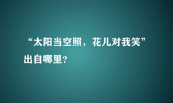 “太阳当空照，花儿对我笑”出自哪里？