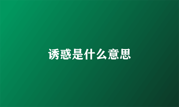 诱惑是什么意思