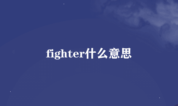 fighter什么意思