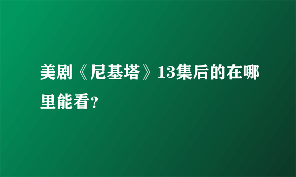 美剧《尼基塔》13集后的在哪里能看？