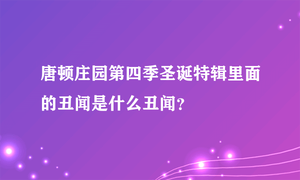 唐顿庄园第四季圣诞特辑里面的丑闻是什么丑闻？