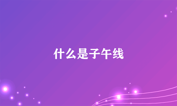 什么是子午线