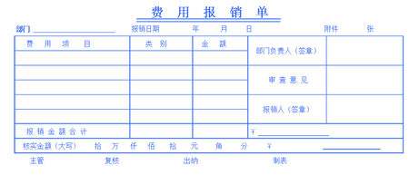 费用报销单模板