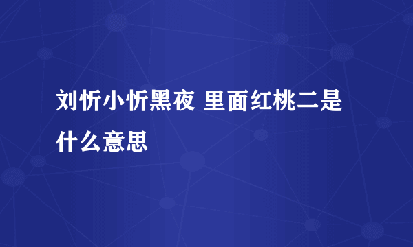 刘忻小忻黑夜 里面红桃二是什么意思