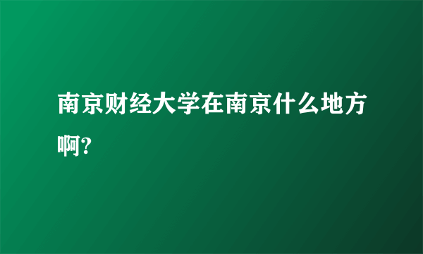 南京财经大学在南京什么地方啊?