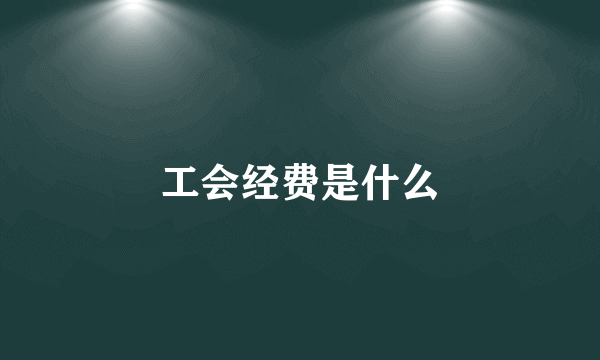 工会经费是什么