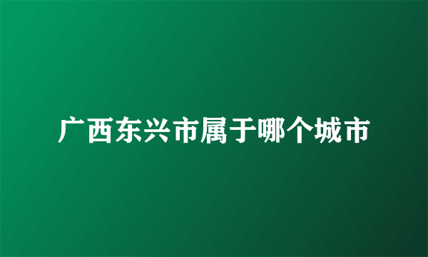 广西东兴市属于哪个城市