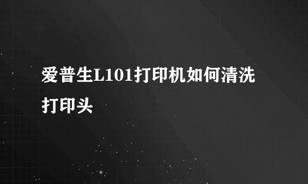 爱普生L101打印机如何清洗打印头