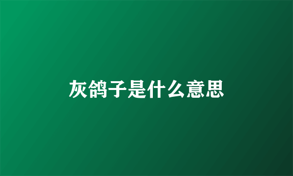 灰鸽子是什么意思