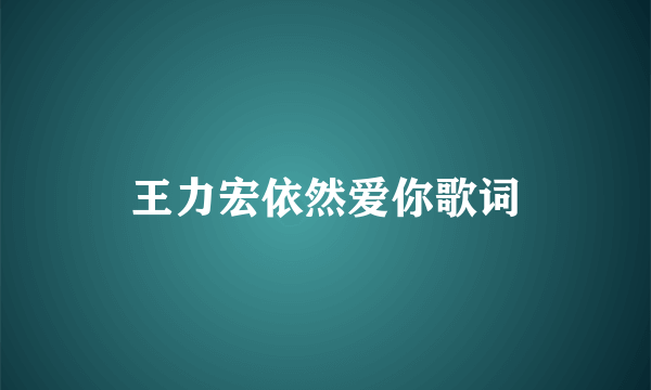 王力宏依然爱你歌词