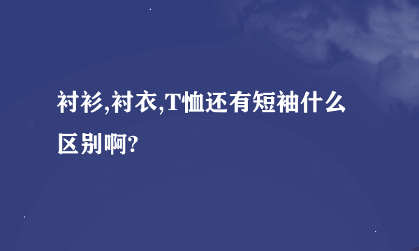 衬衫,衬衣,T恤还有短袖什么区别啊?