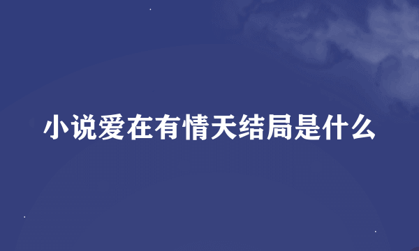 小说爱在有情天结局是什么