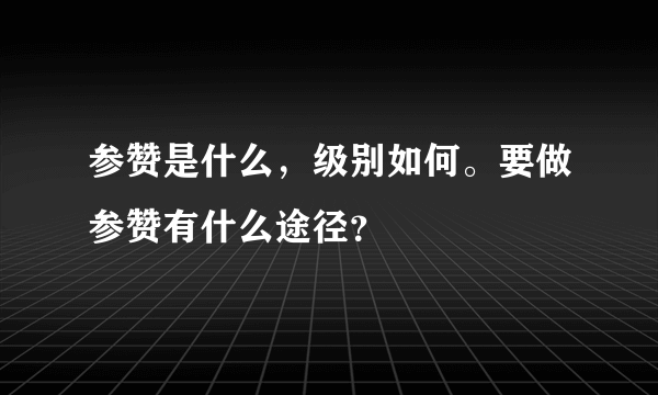 参赞是什么，级别如何。要做参赞有什么途径？