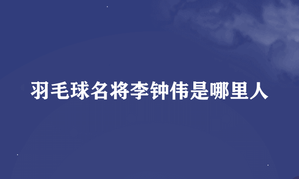 羽毛球名将李钟伟是哪里人