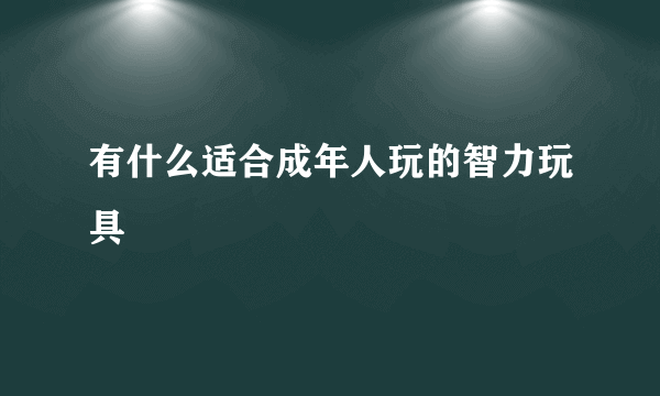 有什么适合成年人玩的智力玩具