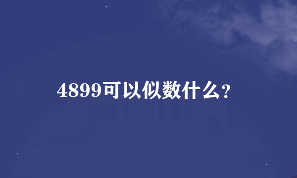 4899可以似数什么？